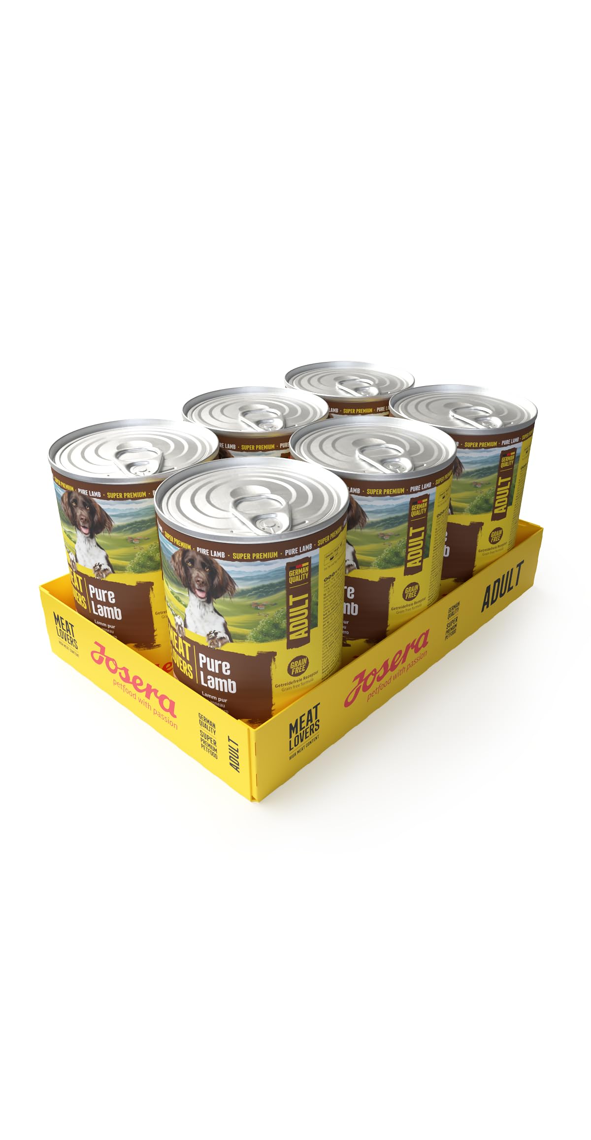 JOSERA Meat Lovers Pure Lamb (6 x 400 g) | dla dorosłych | mokra karma premium dla dorosłych psów | bardzo dużo jagnięciny (68%) | monoproteina | bez zbóż | karma dla psów mokra, 6 sztuk w opakowaniu