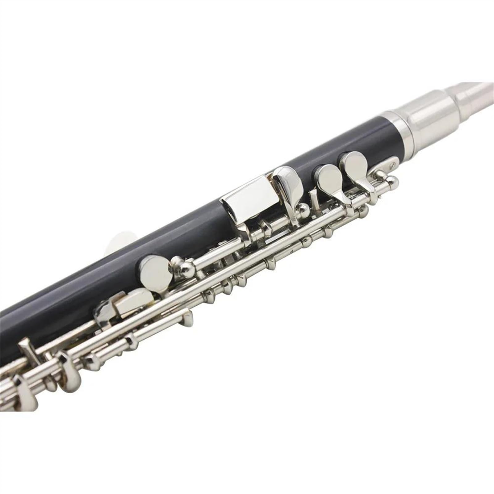 Professionale Flauto Traverso Piccolo Tono C A 16 Fori Nero Argento Chiave E Corpo In Cupronichel Piccolo Con Custodia In Tessuto