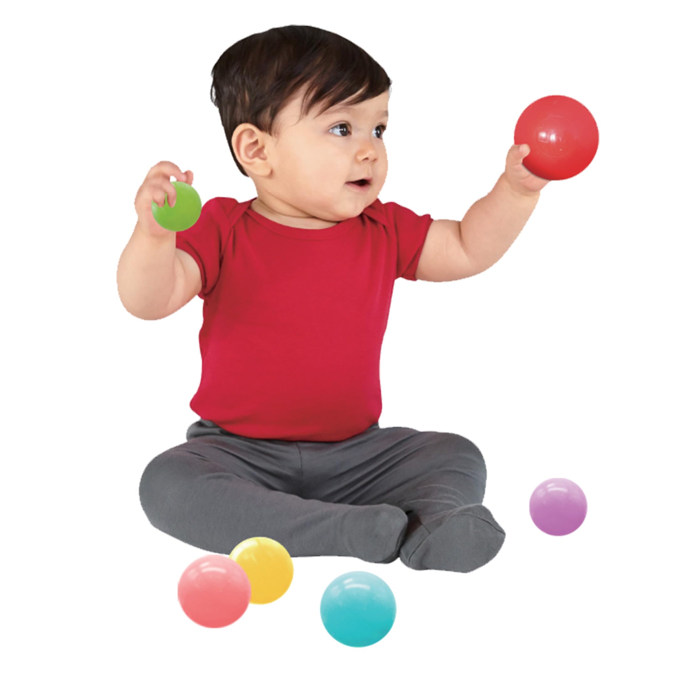 DQB DeQUBE Fisher Price-Pack di 100 Palline Multicolore-6 Colori Diversi-Diametro 5,5 cm (Deqube 920D00176)