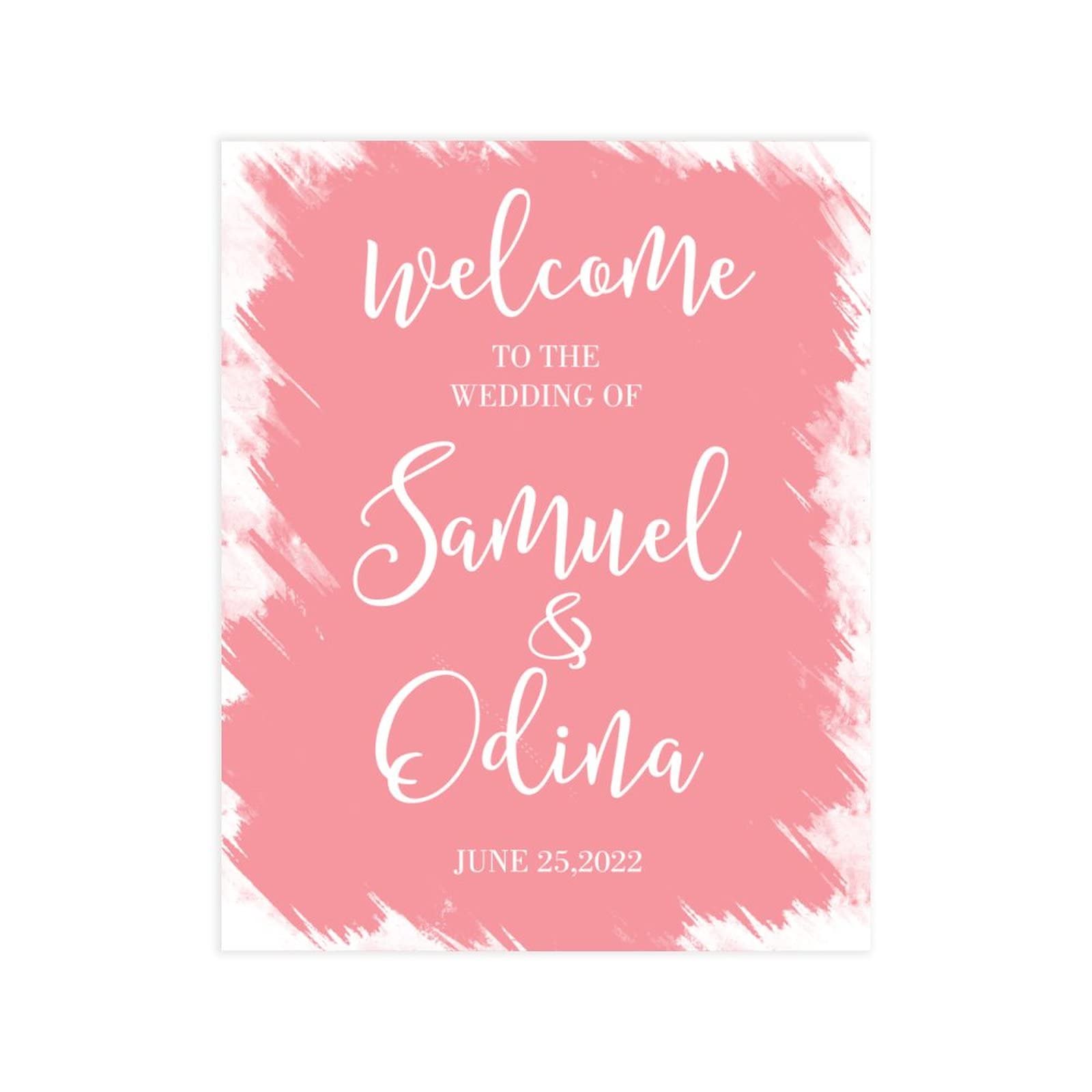 Custom Welcome to The Wedding of Sign Custom Made Any Name Nowoczesna kaligrafia znak kaligrafia znak powitalny prezent ślubny powitalny tablica ślubna 45 cm x 61 cm