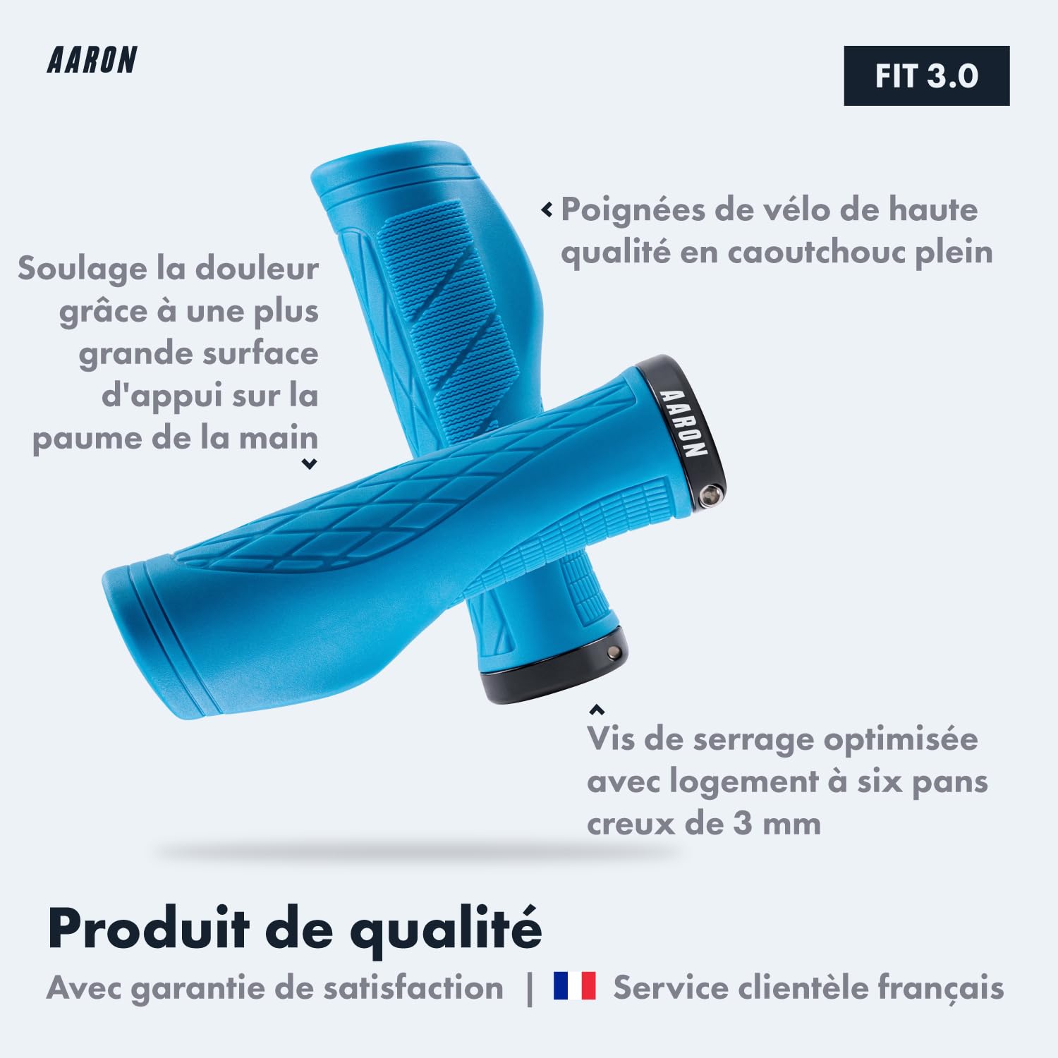 Phare Velo Poignées De Guidon VTT Ergonomiques Ezweiji - Antidérapantes - Réductrices De Vibrations - Pour Vélo électrique, Trekking, VTT