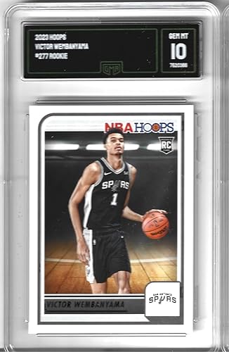 GEM MINT VICTOR WEMBANYAMA ROOKIE CARD 2023 PANINI HOOPS #277 GRADED GMA GEM MINT 10# 1 PICK AND FUTURE SUPERSTAR