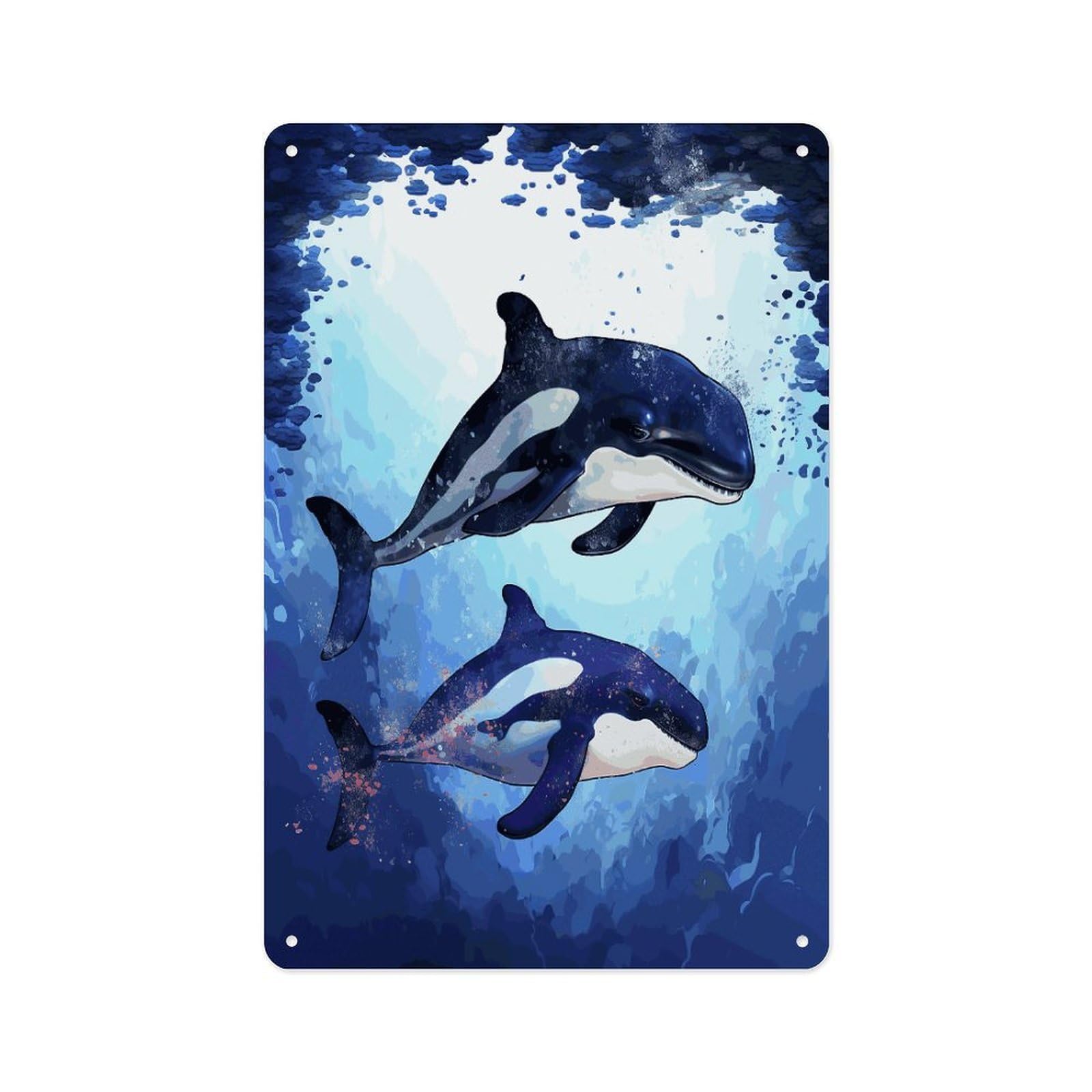 FekiLoot Orca Killer Whale Wall Decor Metal Signs Tin Signs Poster