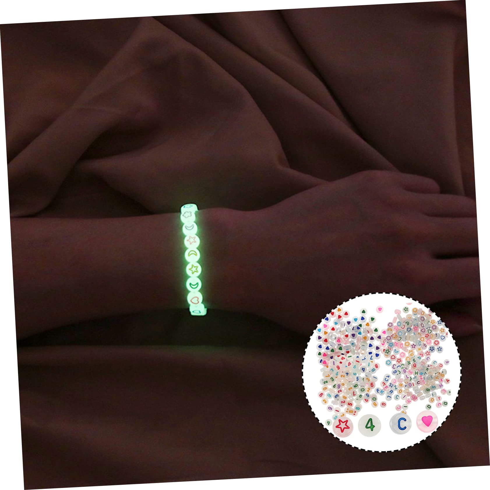 Operitacx 5piezas Abalorios Acrílicos Luminiscentes Para De Accesorios Para Pulseras y Joyería Para Manualidades y Especiales