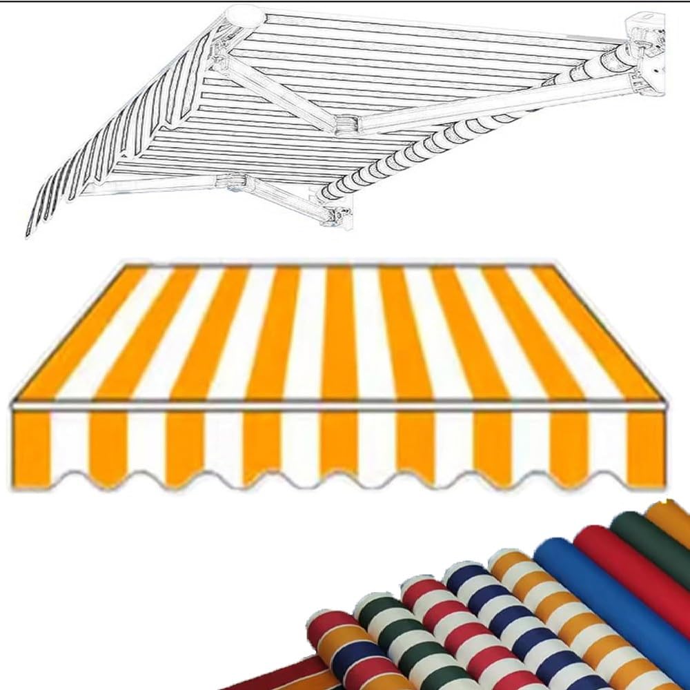 Wodoodporna wysuwana tkanina zastępcza markizy – 3 m, 4 m, 4 m, 6 m, zadaszenie tarasu, tkanina na okna, drzwi, taras targowy, pokrowiec poliestrowy (kolor, 7 x 2,5 m)