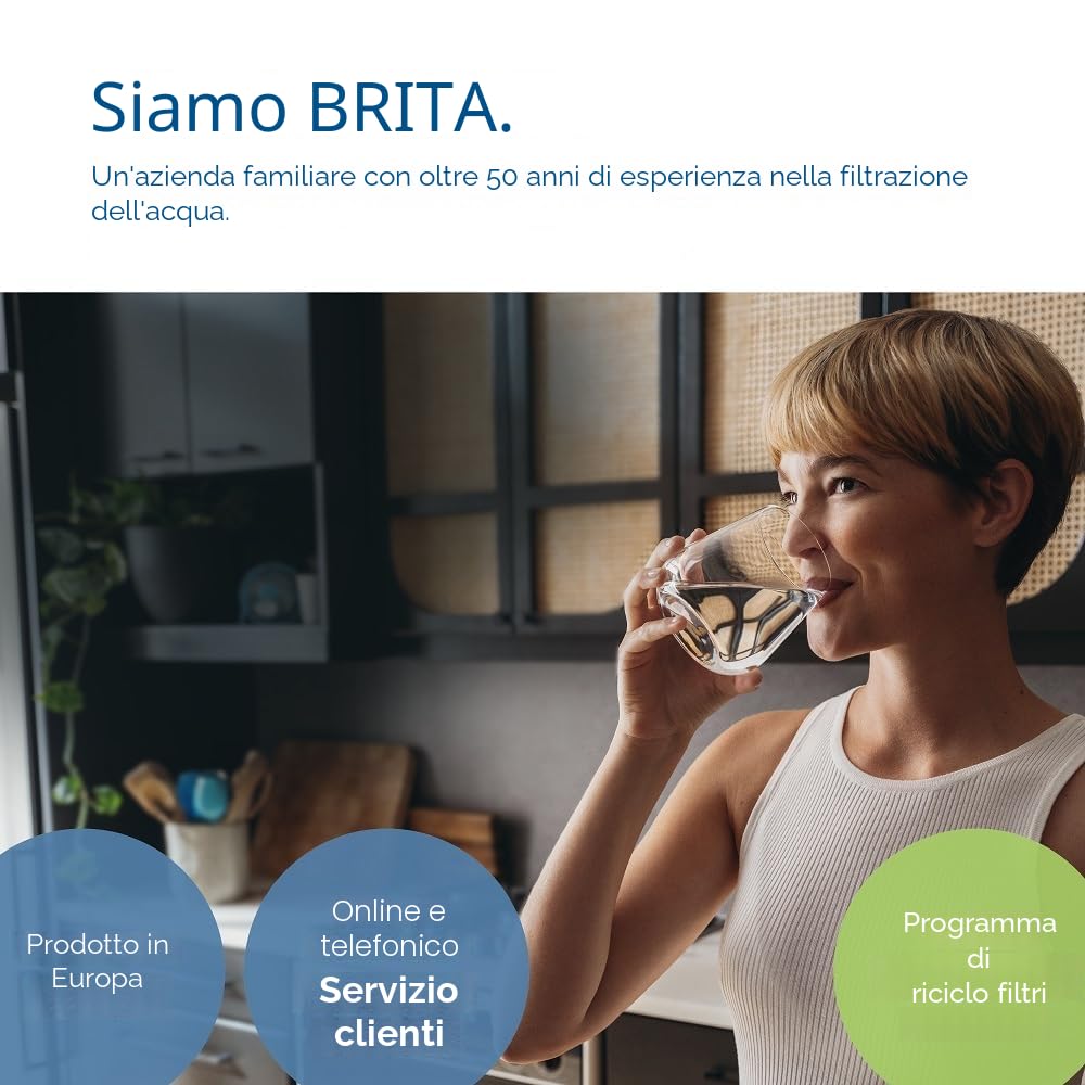 BRITA Caraffa filtrante Marella XL blu (3,5 l), incl. 1 cartuccia MAXTRA PRO All-in-1, caraffa grande con LTI digitale e coperchio a scatto - ora in confezione sostenibile Smart Box