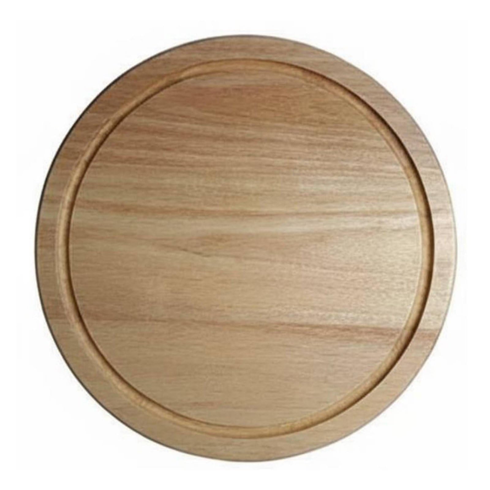 Yajuyi Piatto Pizza Vassoio Legno Supporto Alzata Servizio Tavola Legno di Rubberwood Durevole Stabilità Migliorata Adatto per Ristoranti Pizzerie Hotel, 30CM, Rovere+Scanalatura