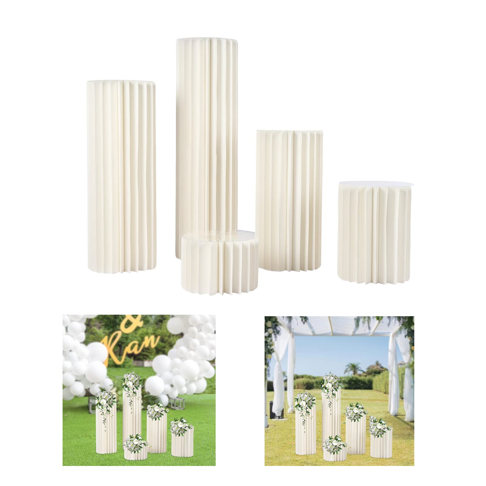 Centrepieces - Vasi, in cartone, per matrimoni, feste, compleanni, decorazione da tavolo (5 pezzi, 20/40/60/80/100 cm)