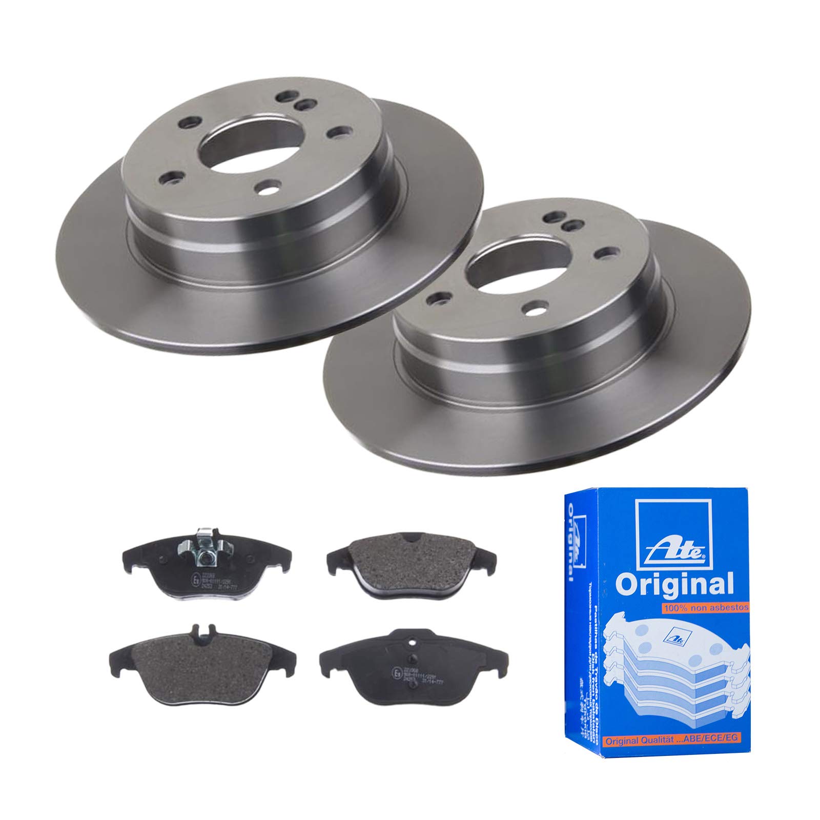 ATE Bremsen-Set Hinten - 2 Bremsscheiben 278mm + Bremsbeläge Für Mercedes