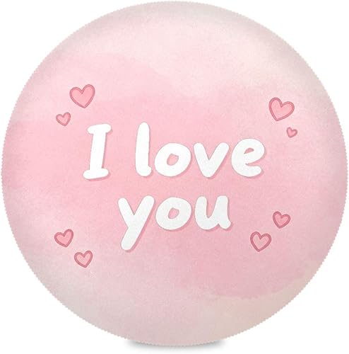 Juego de 4 manteles para mesa de 15 x 15 pulgadas, diseño de I Love You Pink Lovely