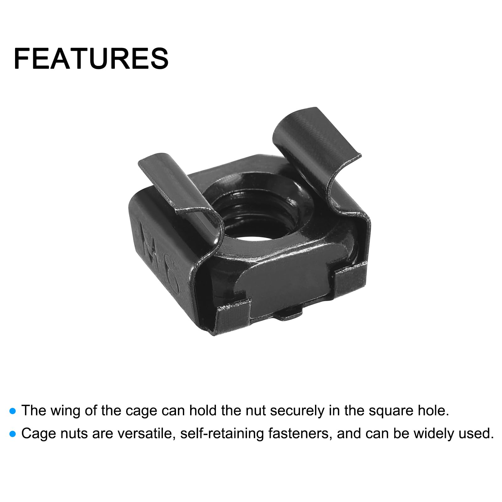 QUARKZMAN Dadi a Gabbia a Inserimento Rapido, Dado in Acciaio Carbonio M6 x 1mm per Armadio Scaffale Server 5pz