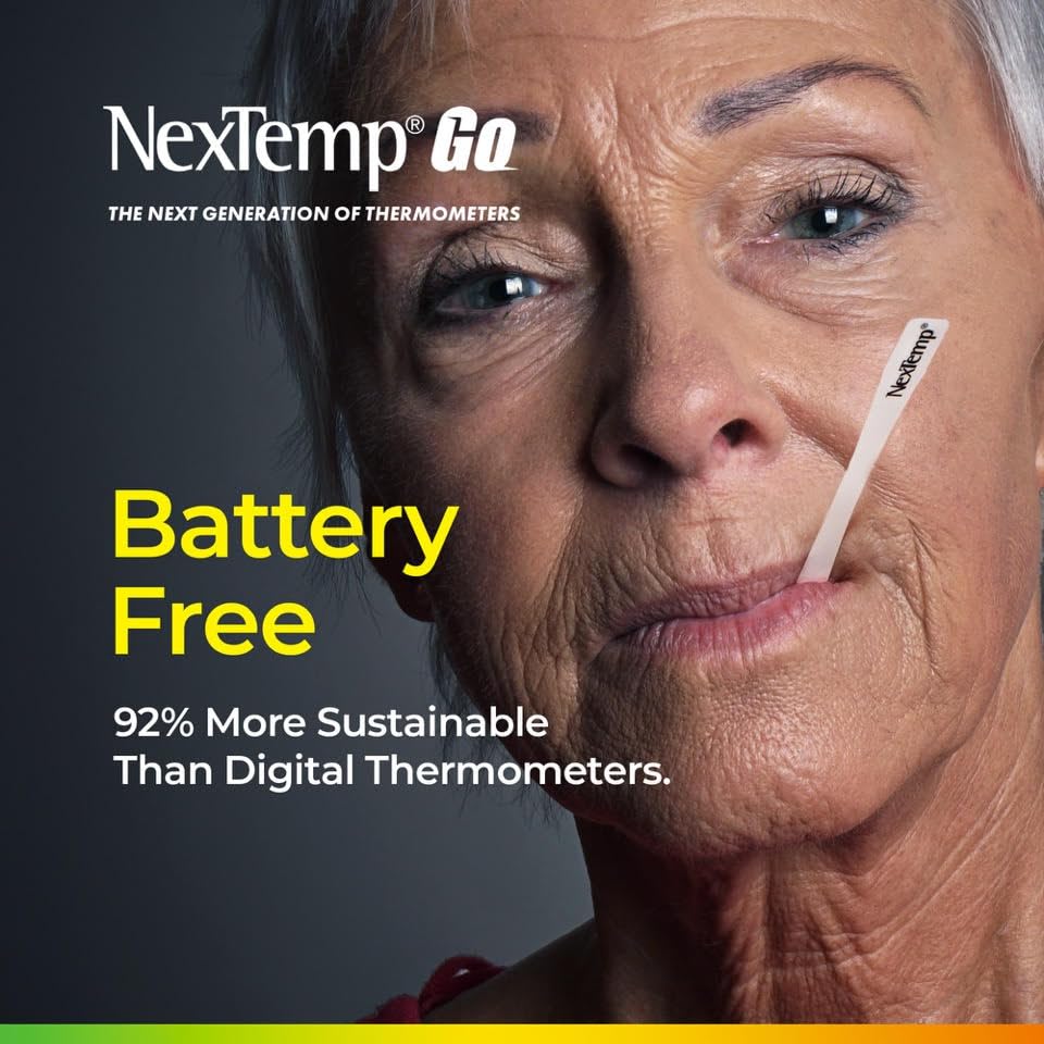 Miniatura 5 de NexTemp Go - Termómetros desechables orales, termómetro de temperatura de lectura rápida precisa en 10 segundos, higiénico, uso en cualquier momento
