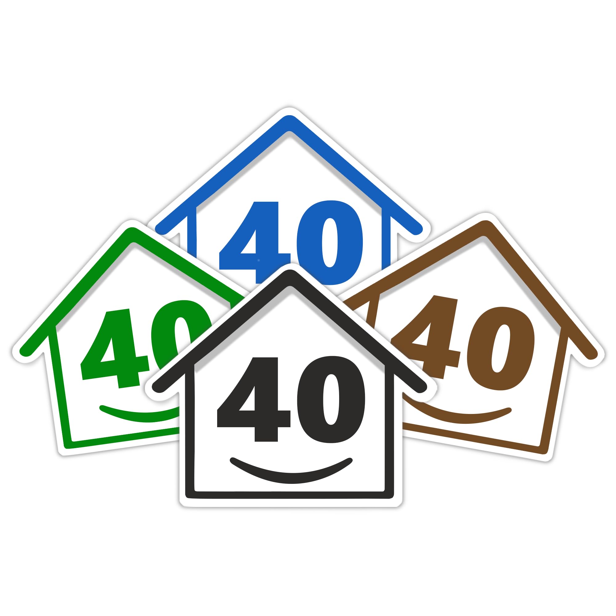 4 x Bin Numbers for Wheelie Bins, 1-99, 15cm ‘Happy House’ Colour Design Dustbin Stickers, Easy Application Stick On Number Stickers - Weatherproof Self Adhesive Vinyl – Blue, Black, Green, Brown (25) — view 95