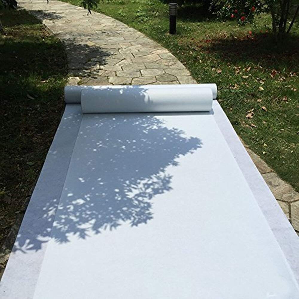 Biały bieżnik do korytarza ślubnego - 100 x 1500 cm dekoracja korytarza na zewnątrz na imprezy i wydarzenia, elegancka dekoracja korytarza na wesela i uroczystości