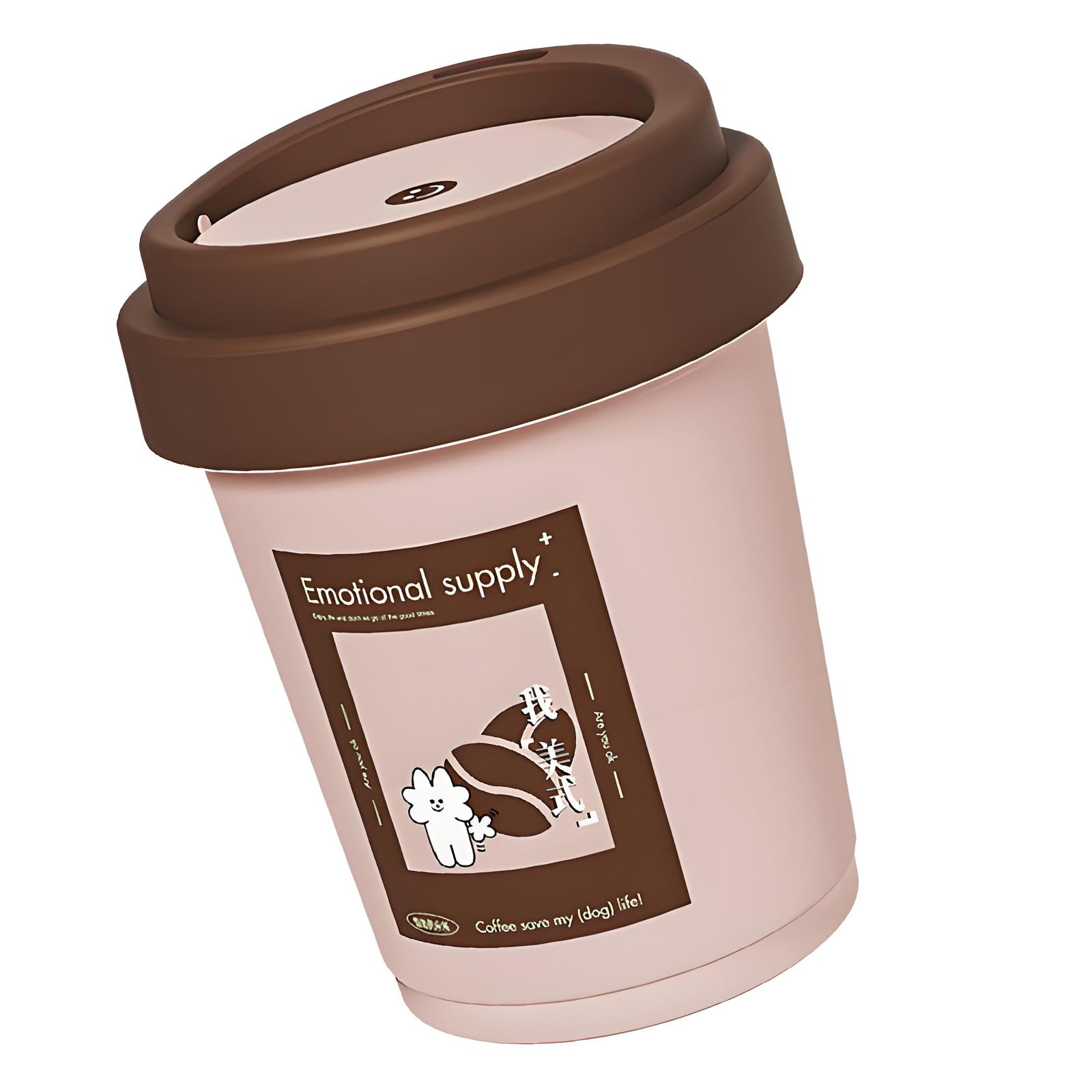ZEPFJHE Stylish Coffee Cup Shape Kitchen Waste Bin with Swing Lid Modern Trash Can Garbage Container for Offices Home Decoration Trash Bin
