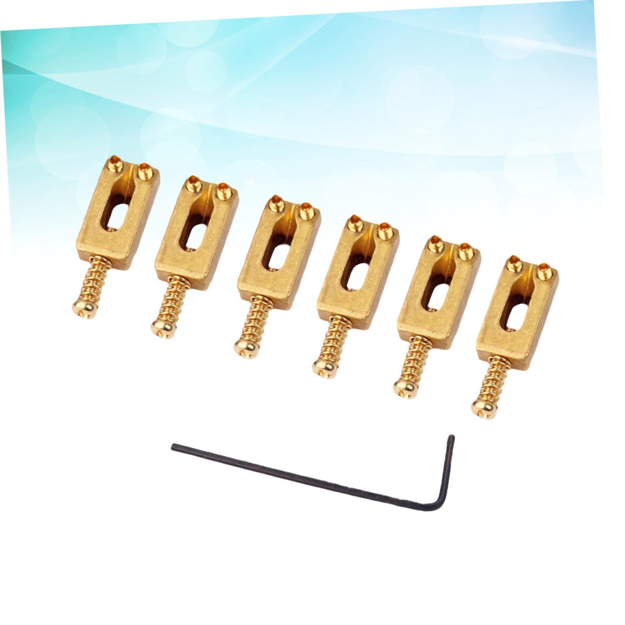 Toyvian 18pezzi Selle Per Ponte Ottone Compensate Con Chiave Per Chitarra Elettrica Intonazione e Maggiore Sustain