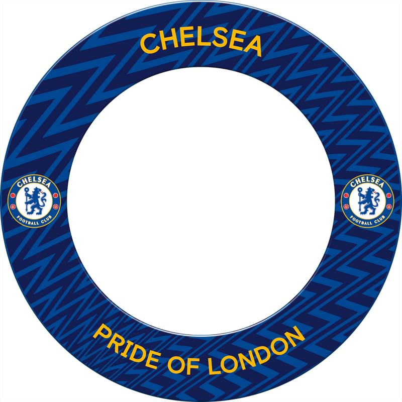 FOCO Officially Licensed Chelsea Football Club The Blues FC Dartboard and Darts Surround Pride of London, Zig Zag Yellow (SU178)