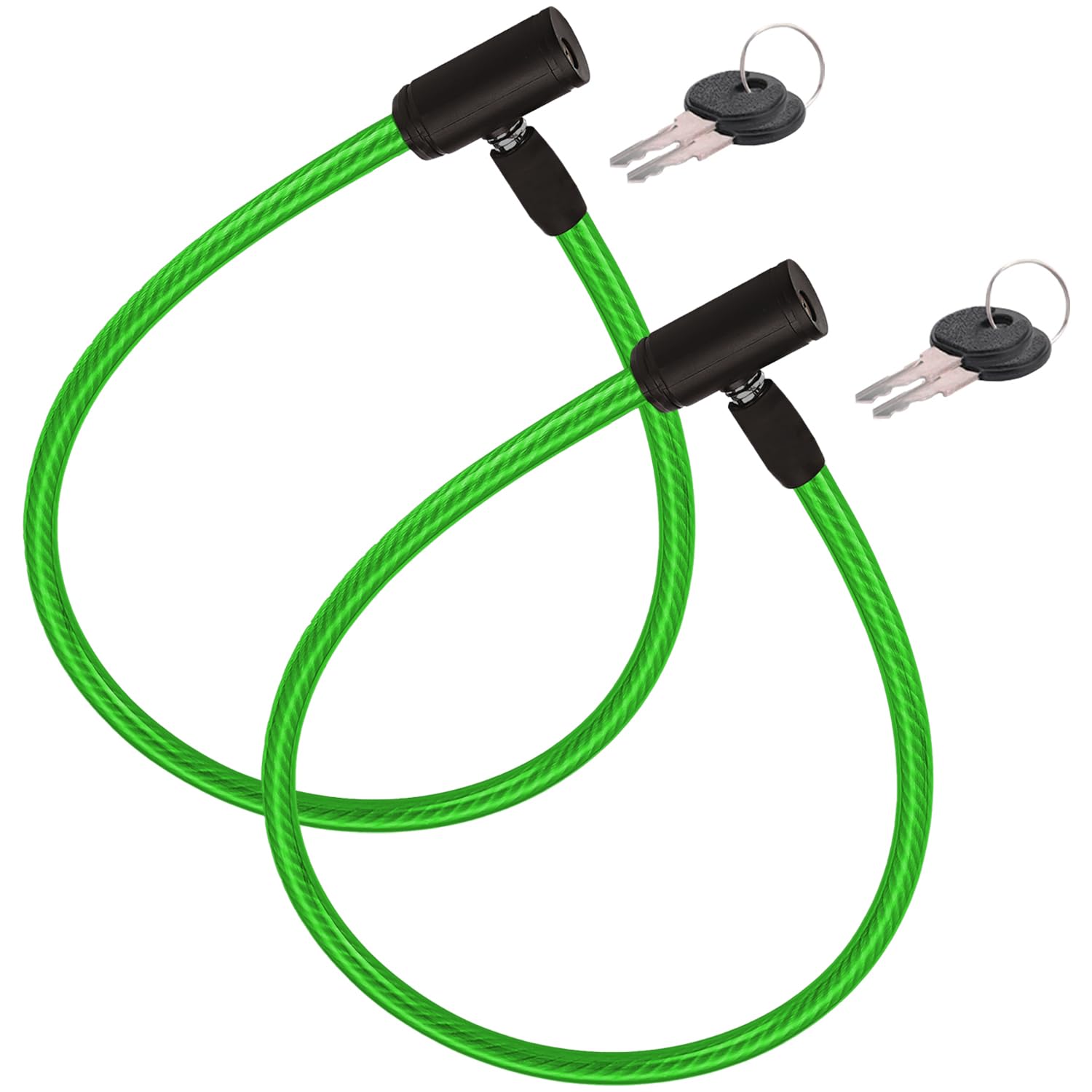 2 Stück Fahrradschlösser Mit Verstärktem Stahlkabel 60cm - Hochsicherheitsschlösser Mit Schlüsselsystem In Rot