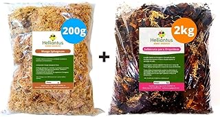 Kit Orquídeas Adubação Orgânica Natural 2kg de Substrato + 200g de Musgo Sphagnum/Esfagno - Helliantus