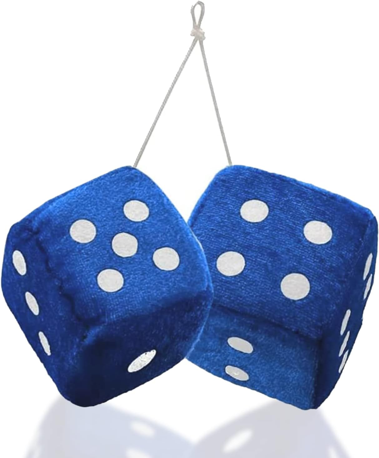 Zento Deals Pair of Hanging Black Dots Fuzzy Dices Nostalgic Retro (Teal Blue)