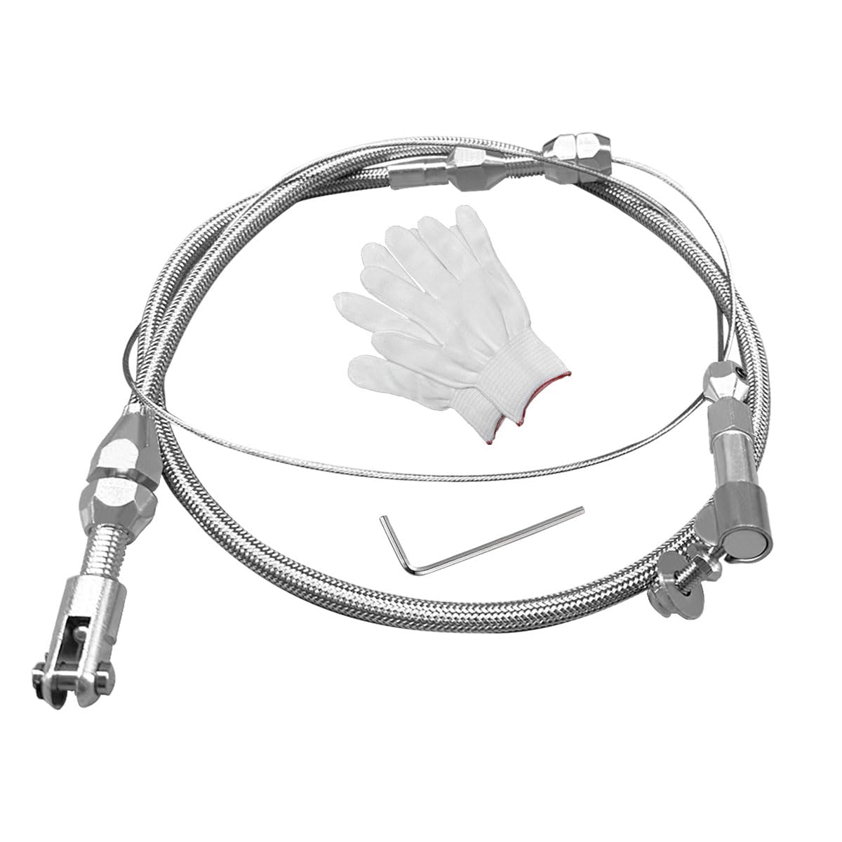 LHDOS 36 Universal Stainless Steel Swap Braided Throttle Cable Kit
