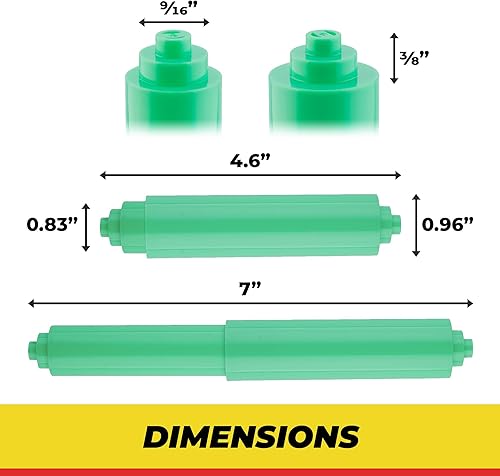 Miniatura 7 de Qualihome La primavera plástica universal verde cargó la barra del reemplazo del tenedor del rollo del papel higiénico, Rod verde del reemplazo del