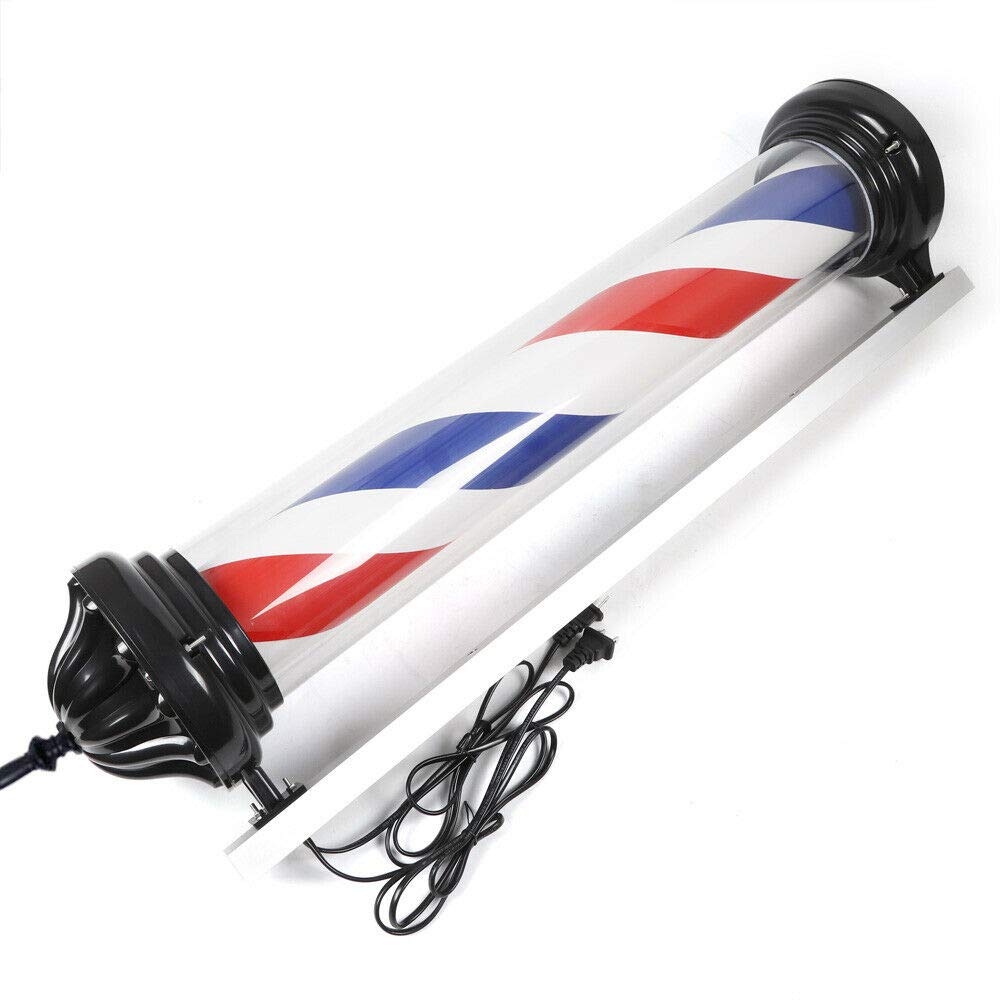 41" Barber Pole LED Light, Hair Salon Barber Shop Open Sign, Rotating Red White Blue Spinning Strips, Outdoor Hair Salon Wall-Mounted Waterproof Save Energy