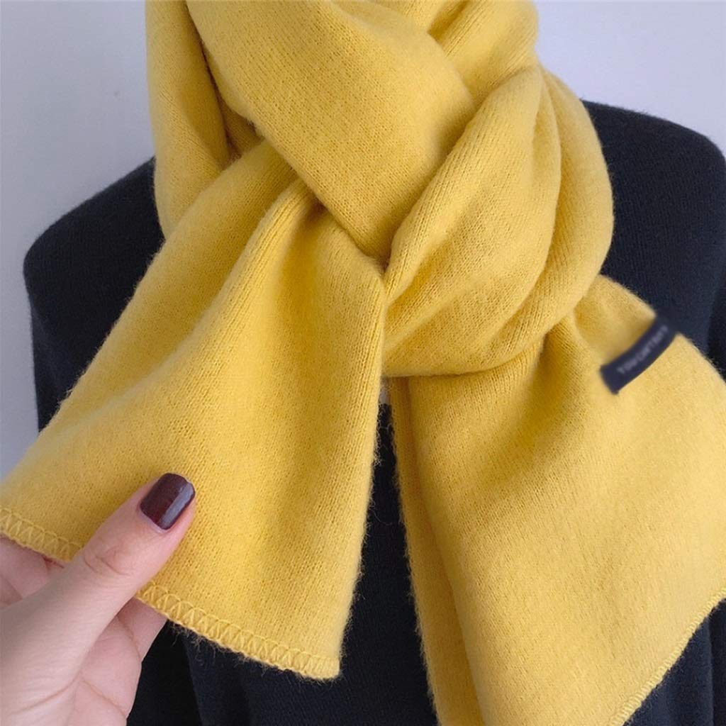 Einfacher, einfarbiger, modischer, gestrickter Wollschal für Damen, Herbst und Winter, Wärme, Nackenschutz, Kleiner Schal, Dicker Studentenschal