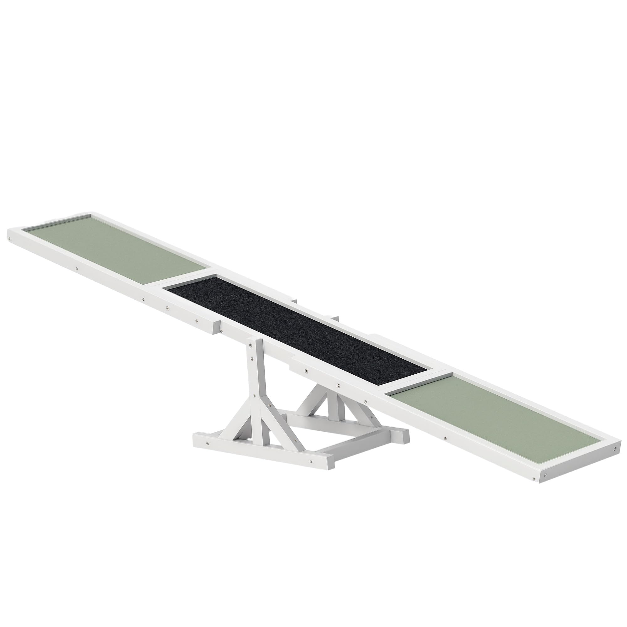 PawHut Wooden Dog Agility Seesaw for Exercise 71" L x 12" W x 12" H White