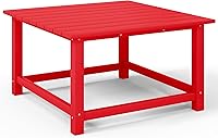 Vista 74 de Costaelm Mesas Laterales Cuadradas para Exteriores, Mesas de Patio Adirondack para Exteriores, Mesa Lateral de Patio de HDPE Resistente a