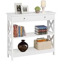 Yaheetech Tavolo Consolle Ingresso con Ripiani e Cassetti 80 x 30 x 80 cm