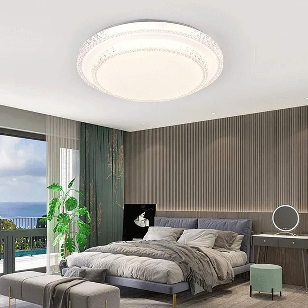 Plafoniera LED da Soffitto 60W con Bluetooth e Telecomando, Dimmerabile 3000K-6500K, Ø50cm, Design Elegante con Decorazioni Acriliche, Luce per Soggiorno Camera Letto, CRI＞80, PN-12-3C