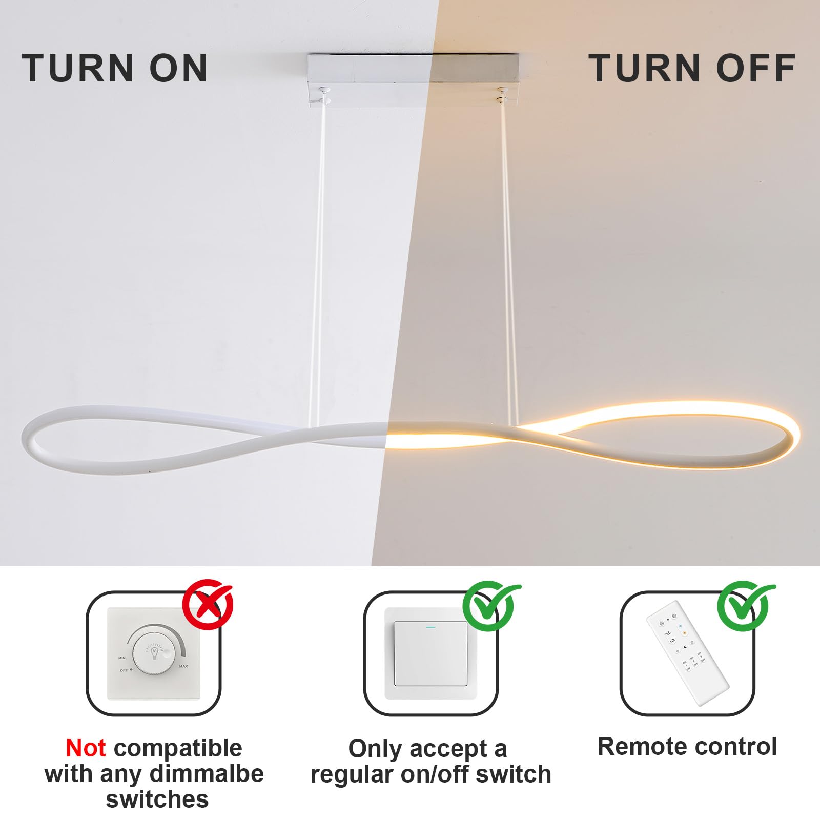 32W Pendelleuchte Esstisch, 90CM LED Pendelleuchte Esszimmer mit Fernbedienung Dimmbar 10%-100% Farbtemperatur 3000K-6000K, Esszimmerlampe Höhenverstellbar für Esszimmer Küche Wohnzimmer