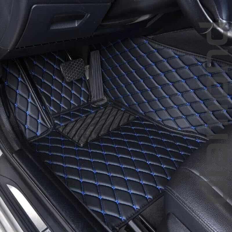 Image of Mr Mattie 7D Car Floor Mat Compatible with Ford Ecosport (2017-2025), Black /Blue