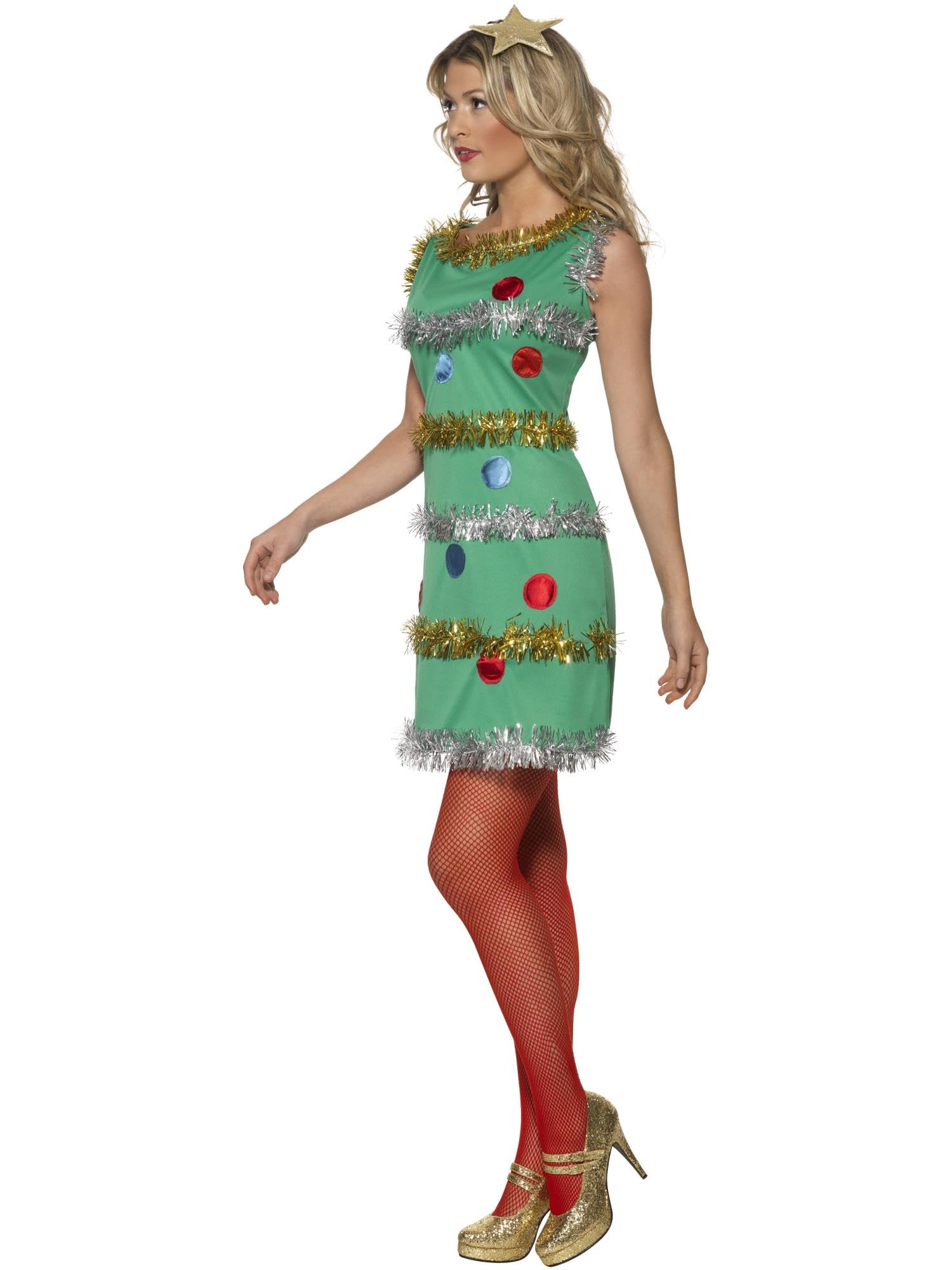 Smiffys Costume sapin de Noël, Vert, avec robe et bandeau Halloween