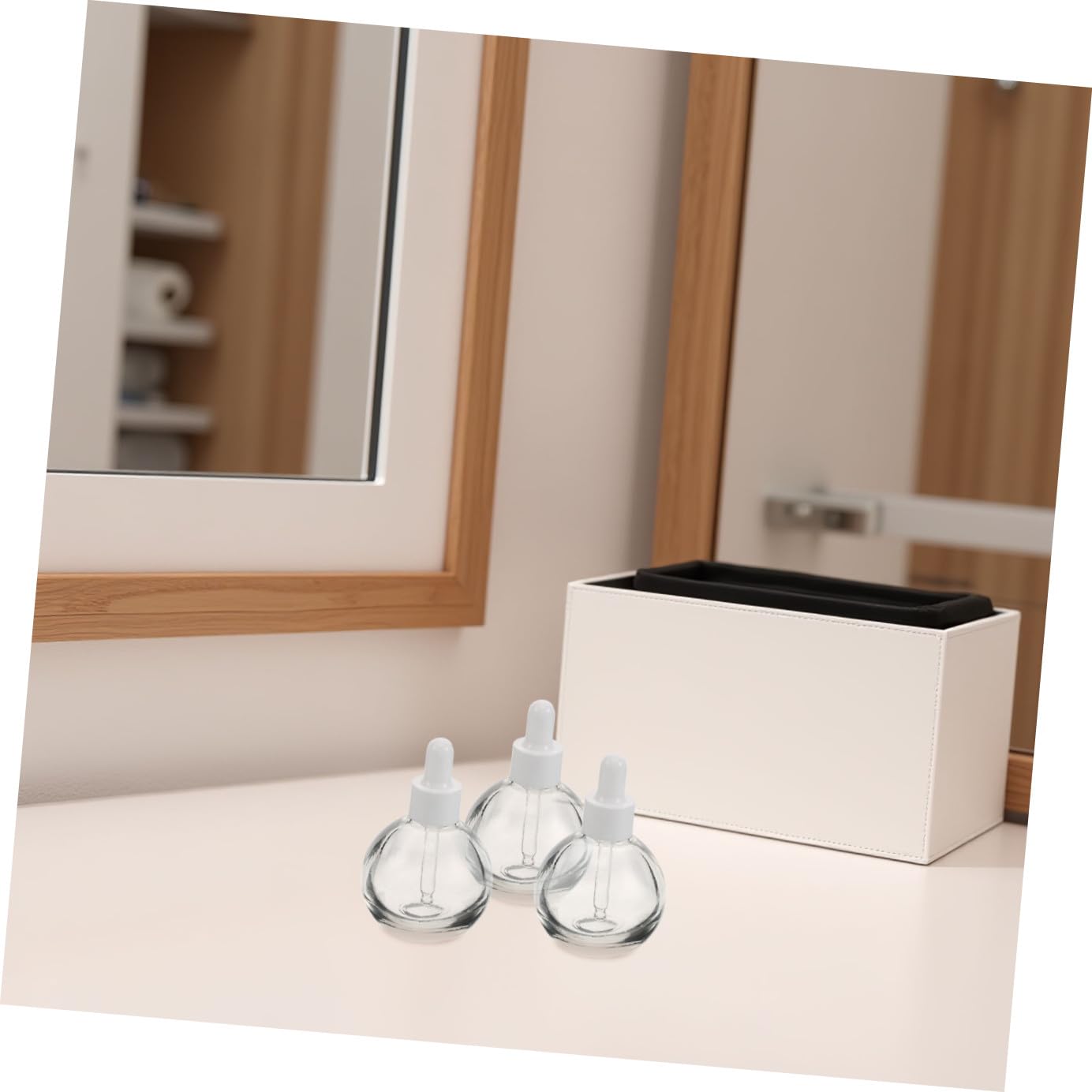 12 Stück 12 Stück Glastropfflaschen 30 ml mit Pipette Transparente Aromatherapie Fläschchen Nachfüllbare Parfüm und Serumbehälter für Reisen Auslaufsicher mit Weißem Mittelring