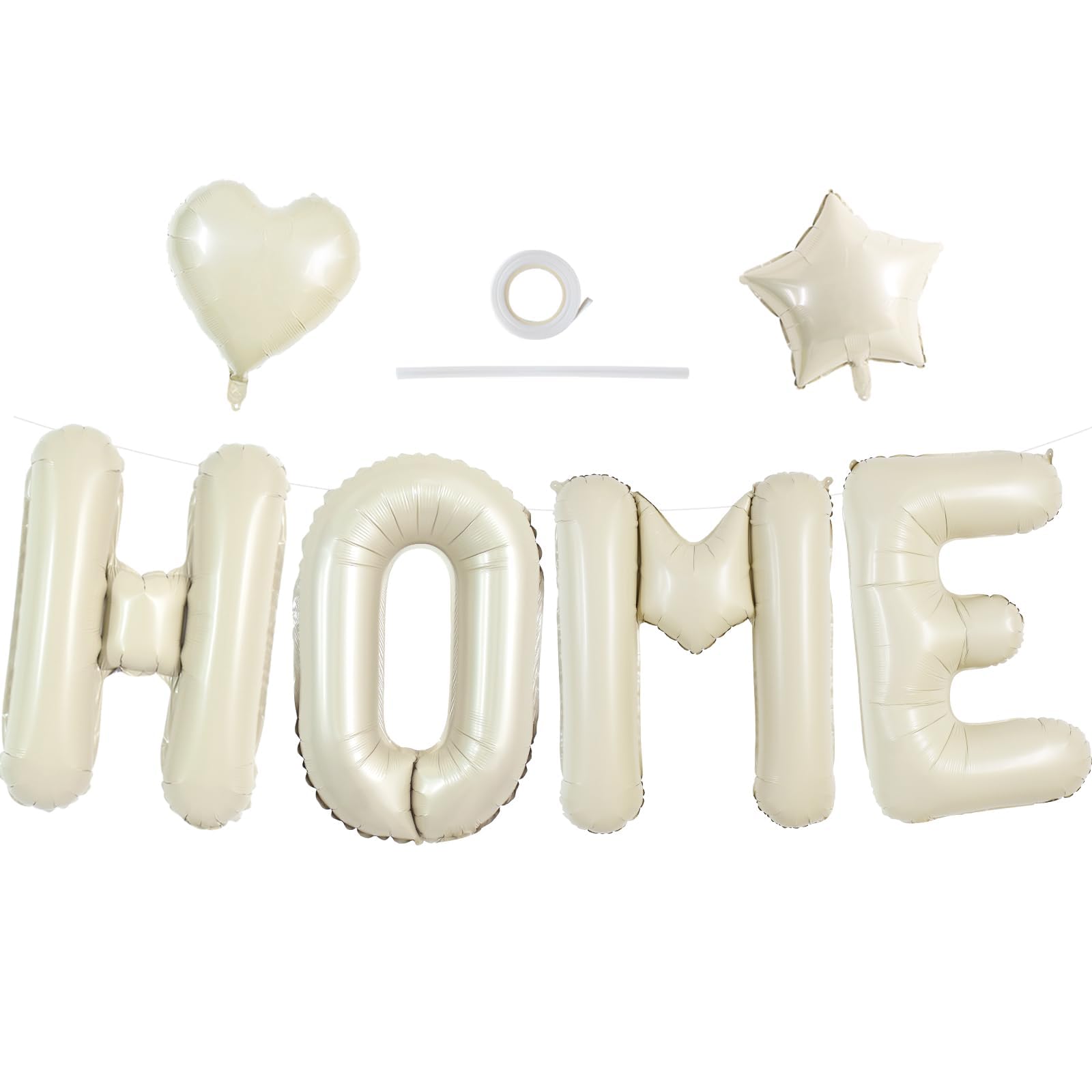 DecoGlee 40 Inch Cream White HOME Letter Balloon, Premium Ivory White Balloon Banner,Large Decoraction for Housewarming,New Home Parties and Homecoming Celebrations for Welcome Sign Party Supplies