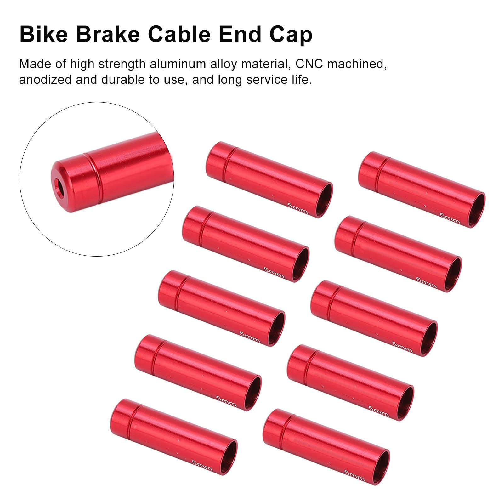 Huairdum Embouts de Câble de Frein de Vélo de 5 Mm, Embouts en Alliage d' aluminium Haute Résistance, Capuchons à Bords Lisses avec Protection, Idéaux pour Les Vélos de Route et de Montagne Huairdum Embouts de Câble de Frein de Vélo de 5 Mm, Embouts en Alliage d' aluminium Haute Résistance, Capuchons à Bords Lisses avec Protection, Idéaux pour Les Vélos de Route et de Montagne
