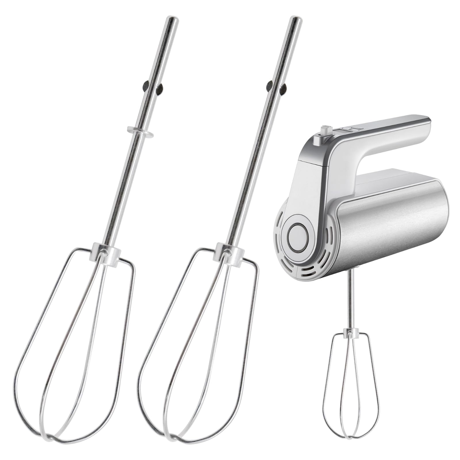 Griwuut Paquete de 2 batidores de mano de acero inoxidable, accesorios universales de repuesto para batidor de huevos, compatible con la mayoría de batidoras eléctricas, para batir huevos, crema