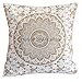 Stylo Culture Cojines Indios para Camas Cojín Estampado Floral de Oro 40 X 40 Cojines Decorativos de algodón Cuadrado Tradicional de 40x40 cm Mandala Ombre (1 Pieza)