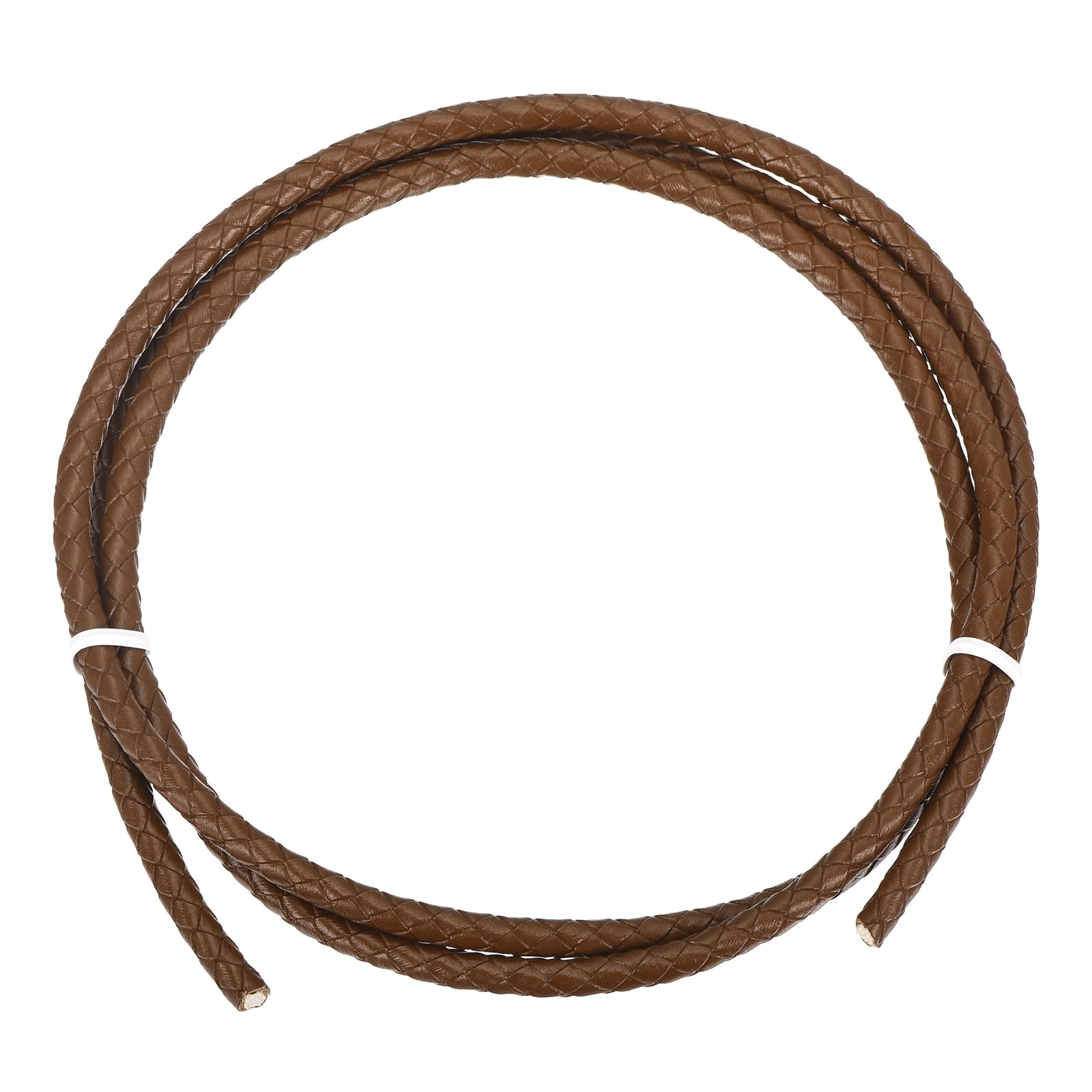 Rebower Round Braided Leather Cord 5mm Bolo Leather Cord String Rope for Jewelry Making Necklaces, Bracelets, Wraps, Crafts