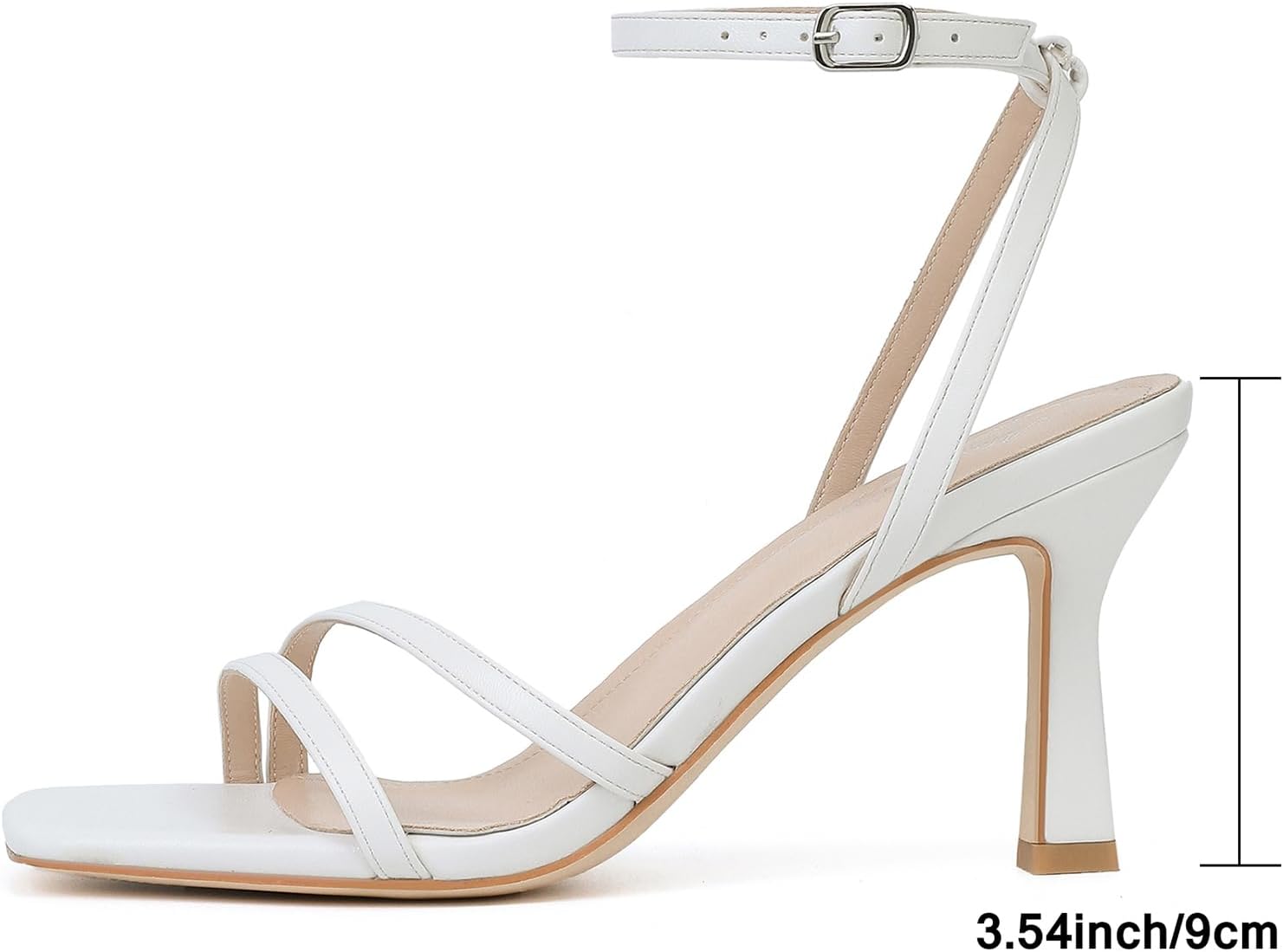 Mostrin Womens Sandals Strappy Heels for Women Ankle Strap Lace Up Square Open Toe Heels Tie Up Stiletto High Heeled Sandals for Prom, Party, Daily Wear - Image 4