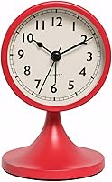 Vista 8 de Lancoon Analog Clock Small Cute Retro Desk Clock Non Ticking Silent Metal Table Alarm Clock for Bedside Bedroom Shelf Living Room Battery Operated