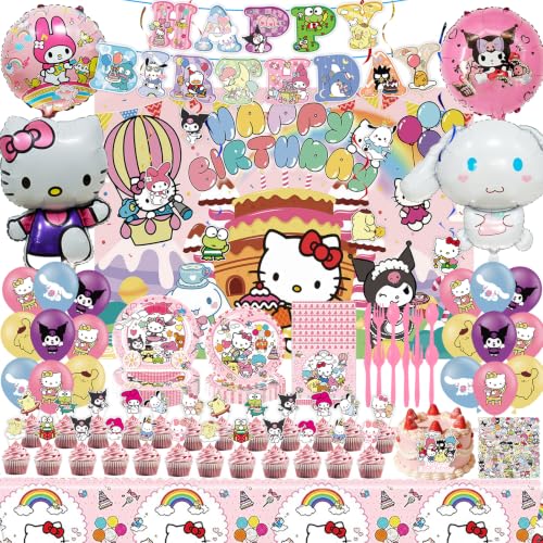 Kawaii Pink Birthday Decorations Pack Set for Themed Celebration