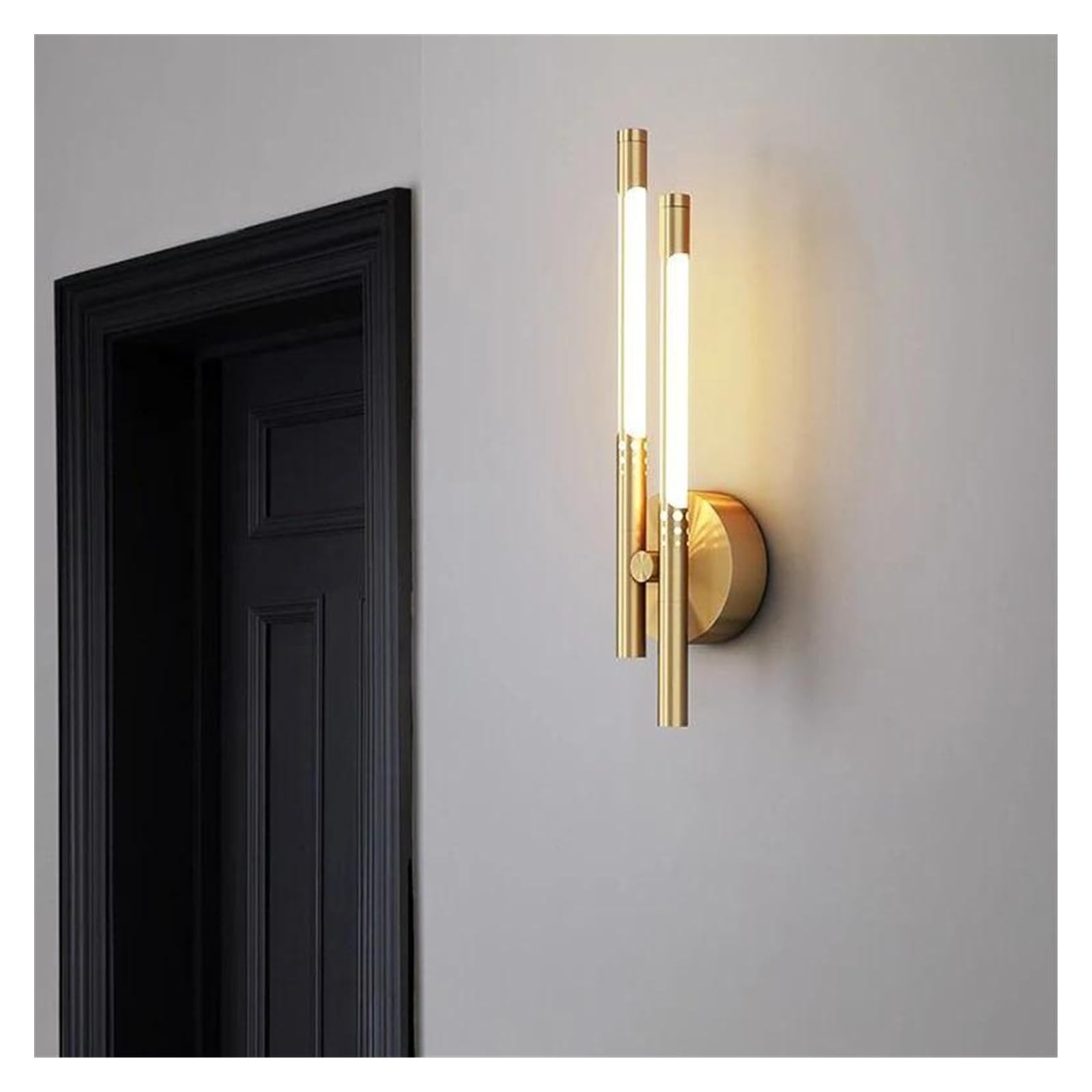 ZTCHSENZT Wall Sconces, Nordic Copper Sconce Wall Lamp V-intage Bedroom LED Light Sofa Aisle Background Decor Indoor Lights,Two Head D
