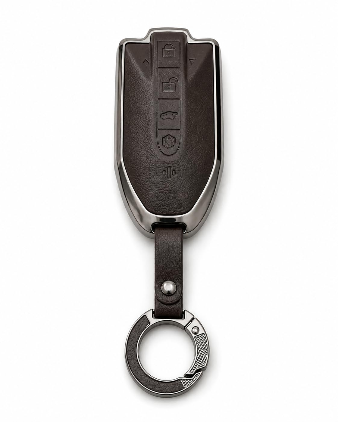 Premium Leather Key Cover and Key Chain Compatible for Mahindra XEV 9e, XEV 9S, BE 6, XUV 7XO Luxury Smart Key | Full Protection Smart Key Case | Scratch Resistant & Stylish Key Holder-image-10