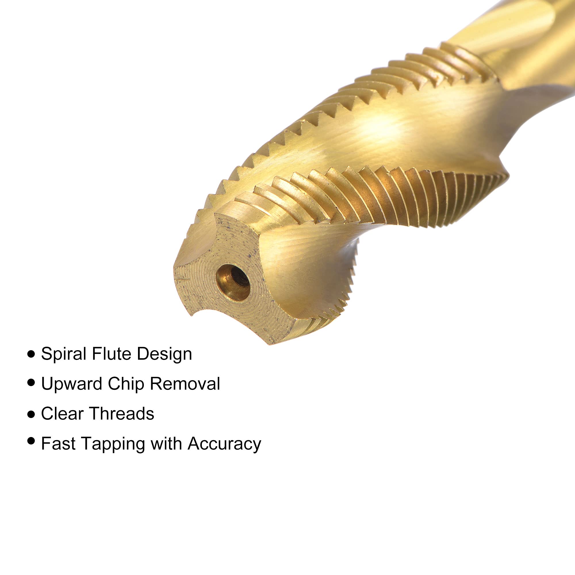 sourcing map Taraud Fil Spirale Cannelure 1/2-20 UNF HSS Haute Vitesse Acier Titane Plaqué Machine Fil Vis Taraud 3 Cannelures Tapotement Outil H2 Tolérance