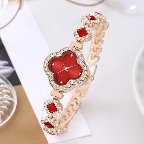 Miniatura 3 de ADSBIAOYE Relojes de pulsera de lujo para mujer, reloj de pulsera de diamantes de oro rosa, reloj de cuarzo para mujer, regalo