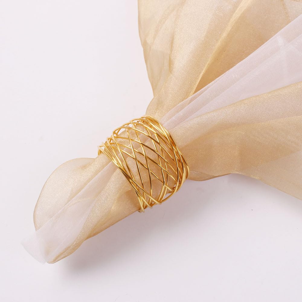 Lot de 12 Ronds de Serviette, Porte-Serviettes en Tissu pour Mariage, Thanksgiving, fête d'automne, Saint-Valentin, décoration de Table de Pâques