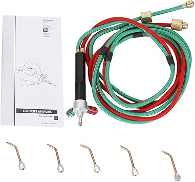 Welding Soldering Torches Kit,Jewelry Micro Mini Gas Small Torch Welding Soldering Gun Soldering Torches Soldering kit with 5 Weld tips for Oxygen Cylinders,Hoses,Acetylene for Jewelers,US Stock